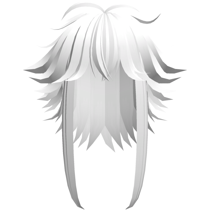 messy cute hair with tufts in white