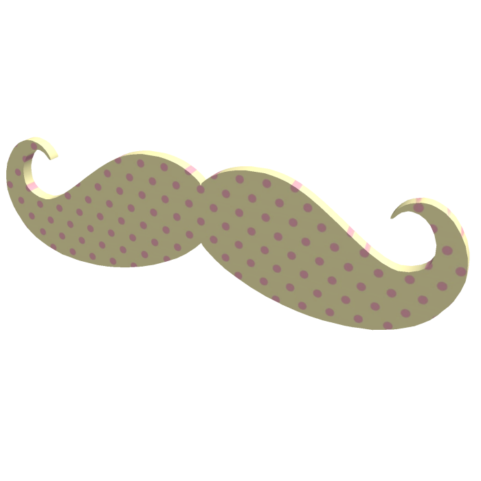 Mustache Yellow with Soft Pink Polka Dots Cute
