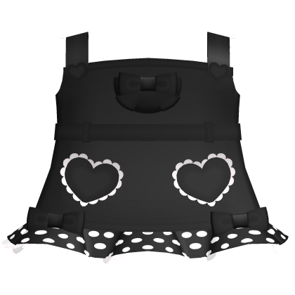 𖹭◞ cute ruffle polka dot overalls in black ! !  Roblox item
