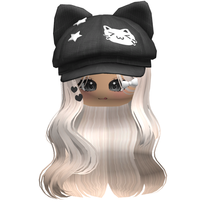 Beige Kitty Ears Cap Wavy Hair