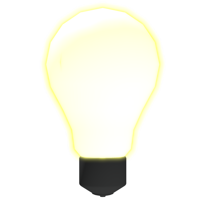 EMISSIVE Idea Glowing Lightbulb
