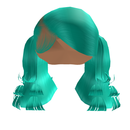 Swoop Pigtails w Curly Ends (Blue)