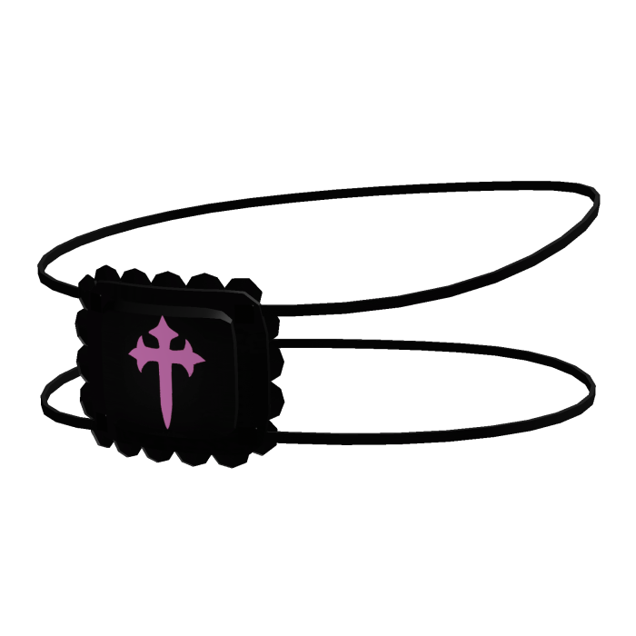 black and pink cross eye patch