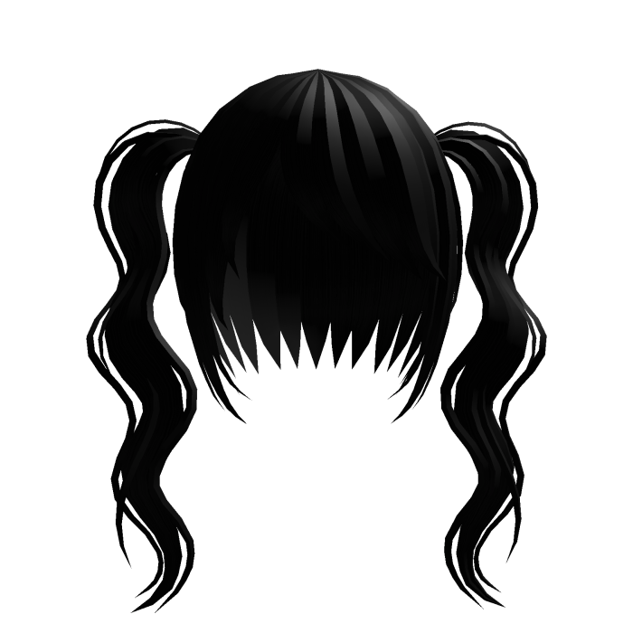 long curled emo pigtails black