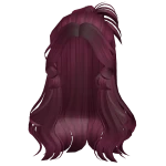 Spikey Y2k Long Hair With Bun (Berry)