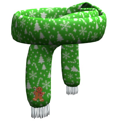 green cozy christmas scarf
