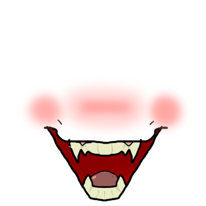 Laughing vampire/werewolf mouth (Blush + Lowered) Roblox decal