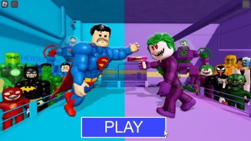 SUPERHERO VS VILLAIN PRISON RUN! (Obby)