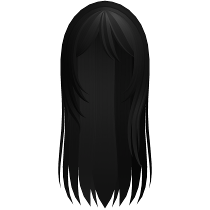 long wispy anime girl hair in black Roblox item