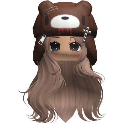 Fuzzy Bear Ushanka Flowy Long Hair (Milktea)
