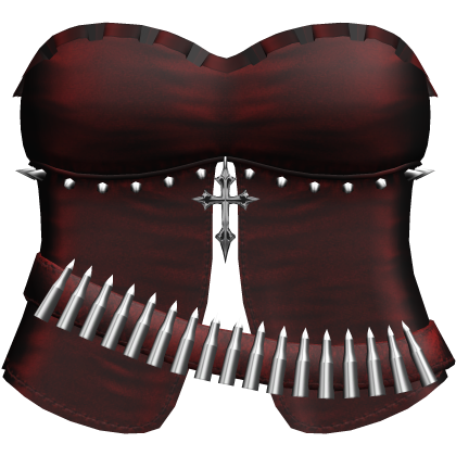 emo studded dress w bullet belt red Roblox item
