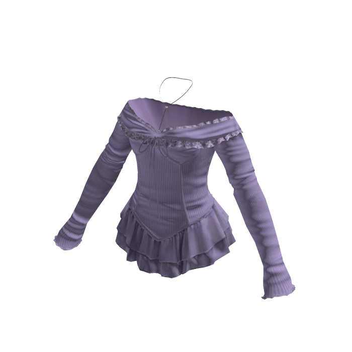Coquette Off Shoulder Peplum Top (Purple)