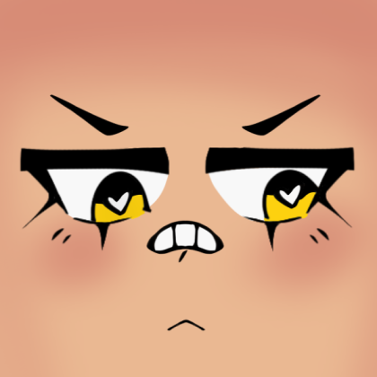 Skin Color Face w/ Yellow Eyes || 2 Roblox decal