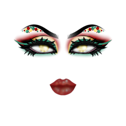 Gold Red & Green Holiday Makeup Roblox decal