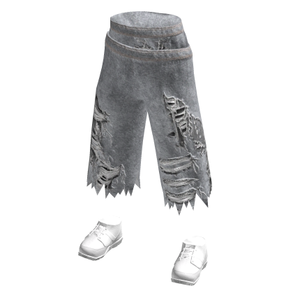 Low waist torn White Denim punk street jorts thumbnail