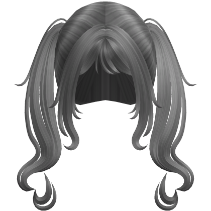 Swirly Curled Long Pigtails (Gray)