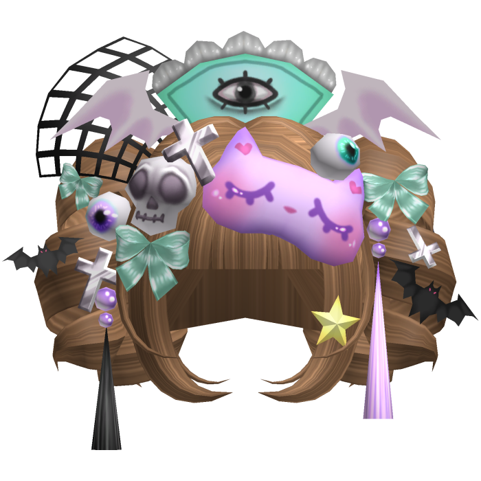 Pastel Goth Spooky Kawaii Pigtail Curls Honey