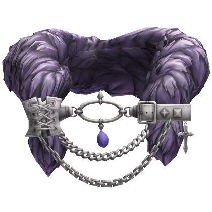 Lavender White Gothic Fur Collar