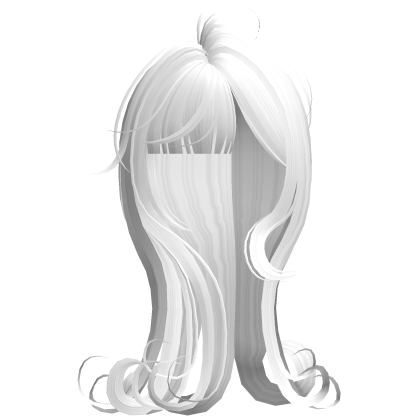 Wispy White Messy Long Curled Hair Roblox item