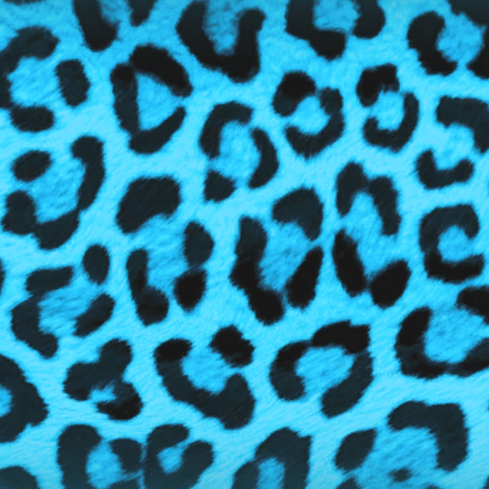 Blue Leopard Print Y2K Fur