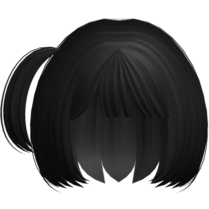♡ Black Bob With Side Ponytail Hair Roblox item