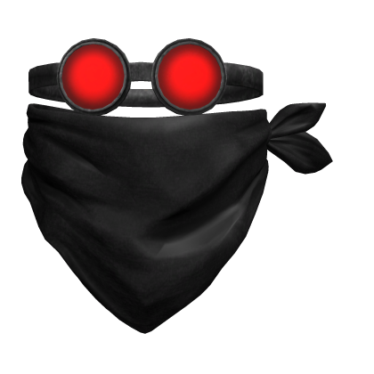 Red Glowing Steampunk Goggles Black Scarf Bandana