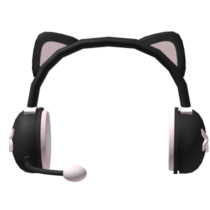 ˖. ♡ >.< headphones in black and pink