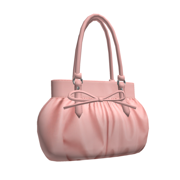Y2K ruched pink bow shoulder bag