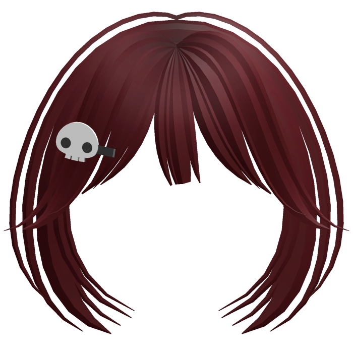 Red Bangs with Skull Clip