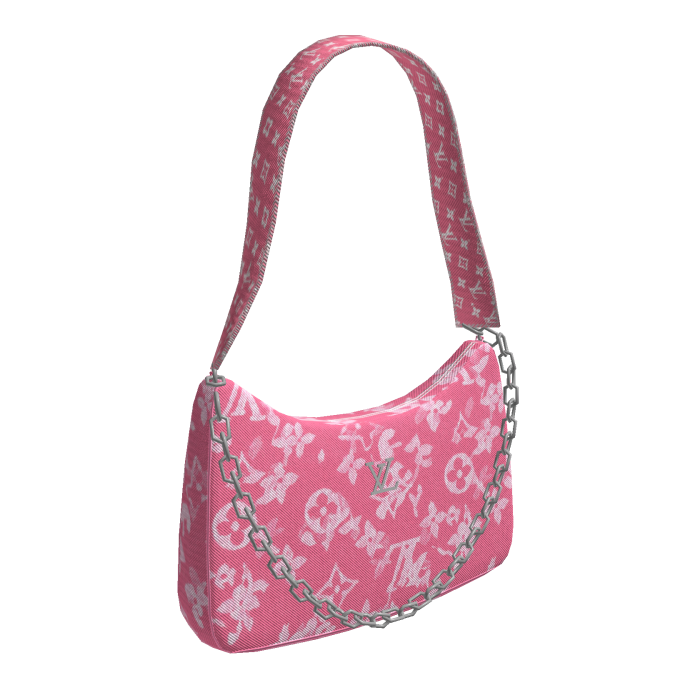 Pink Y2K Designer Monogram Shoulder Purse
