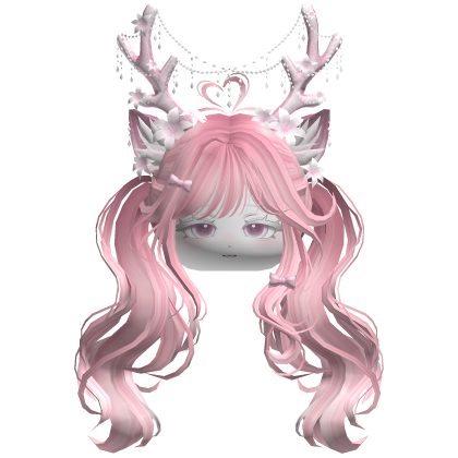 Ethereal Christmas Fairy Fawn Pigtails w/ Antlers