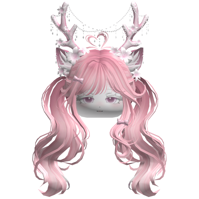 Ethereal Christmas Fairy Fawn Pigtails w/ Antlers