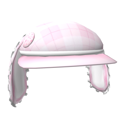 Cute Soft Pink Plaid Bunny Beret
