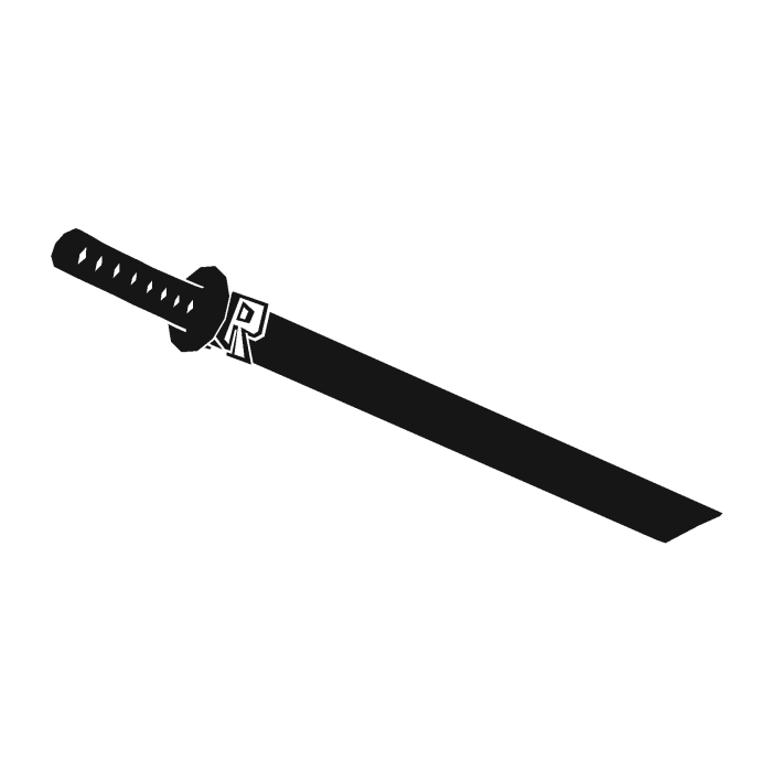 Black and White Classic Retro Roblox Katana
