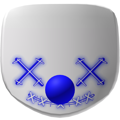 Halloween Evil Blue Clown Mask in White