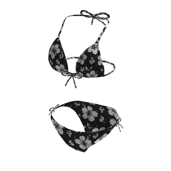 Black Floral Bikini