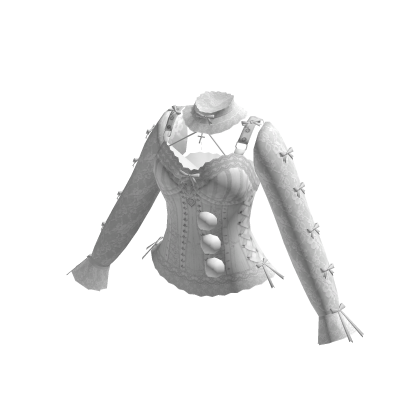 Coquette Lace Corset Top w/ Bows (White)