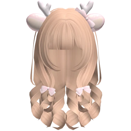 Cute Winter Pink Fawn Deer Curly Hair in Blonde | Roblox Item - Rolimon's