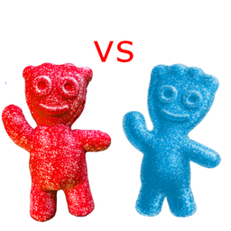 the war between red and blue sour patch kids
