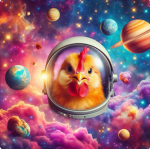 Chikens live in space