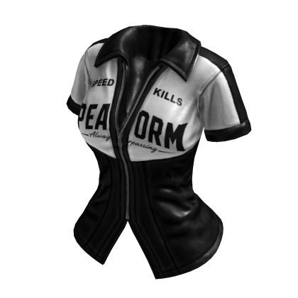 Y2K Sporty Streetracer Jacket (Black White)