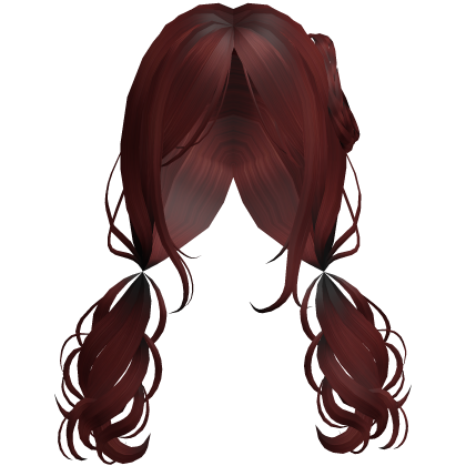Cute Curly Pigtails Hair (Red) Roblox item