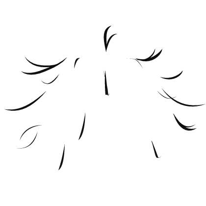 ♡ : black messy hair strands w/ cowlick extension Roblox item