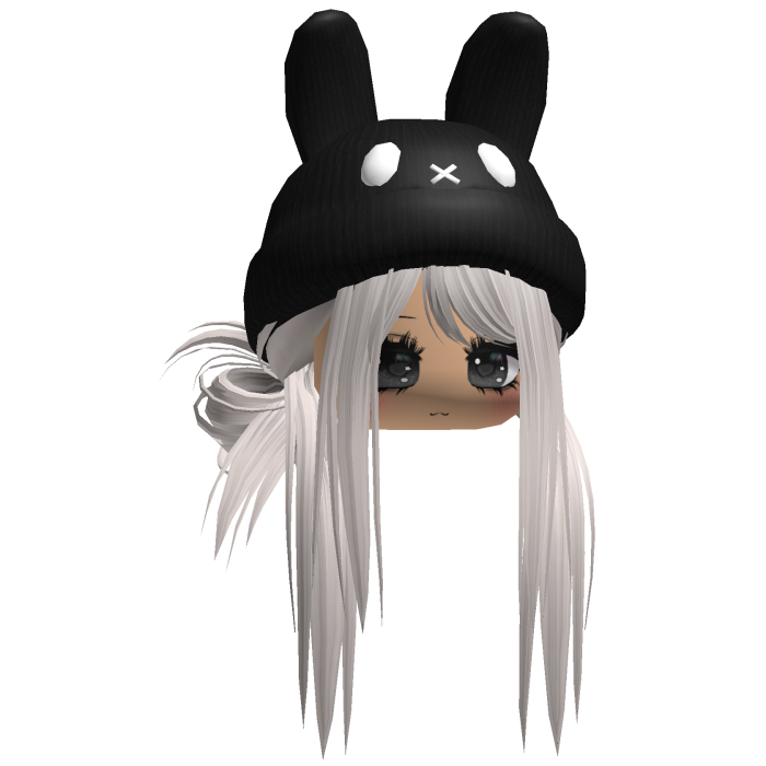 Moe Messy Girl Hair W/ Bunny Hat  Silver V3