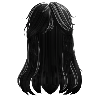 black with white striped hair scene y2k emo hair Roblox item