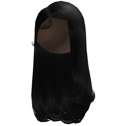 Deep Side Part Curled up Ends [Black]