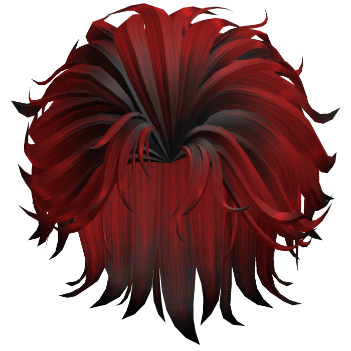 Fluffy Swept Back Hair - Red