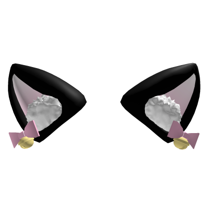 ♡ ꒰ Cute Soft Baby Kitten Ears (Black) Roblox item