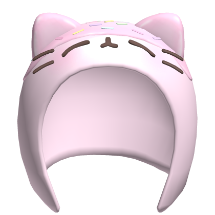୨୧ : cute sprinkle kitty icing hood ♡ pink Roblox item