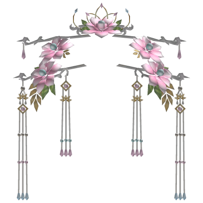 Traditional Pink Floral Headpiece Hat  Roblox item